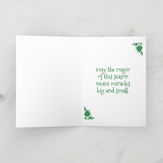 かわいい栗の裏《鳥》アメリカゴガラクリスマスホリデー 箔シーズンカード (内側レイダウン)