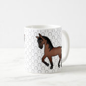かわいい栗毛のキャラクター馬 コーヒーマグカップ (正面右)