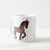 かわいい栗毛のキャラクター馬 コーヒーマグカップ (正面左)