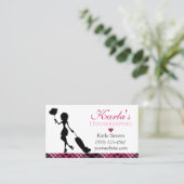 かわいい格子戸メイドハウスクリーニング 名刺 (スタンド正面)