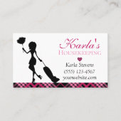 かわいい格子戸メイドハウスクリーニング 名刺 (正面)