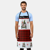 かわいい格言がクリスマスツリーを持ち帰る エプロン (着用した状態)