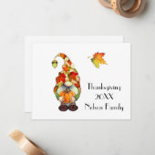 かわいい格言とカボチャフローラ感謝祭 ノートカード (正面/裏面インサイチュ)