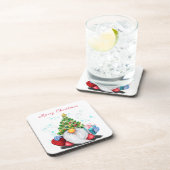 かわいい格言とクリスマスツリーハット&ギフト – おもしろい  コースター (右側)