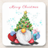 かわいい格言とクリスマスツリーハット&ギフト – おもしろい  コースター (正面)