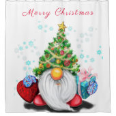 かわいい格言とクリスマスツリーハット&ギフト – おもしろい  シャワーカーテン (正面)