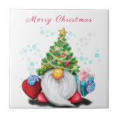 かわいい格言とクリスマスツリーハット&ギフト – おもしろい  タイル (正面)