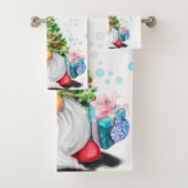 かわいい格言とクリスマスツリーハット&ギフト – おもしろい バスタオルセット (インサイチュ)