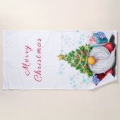 かわいい格言とクリスマスツリーハット&ギフト – おもしろい  ビーチタオル (正面)