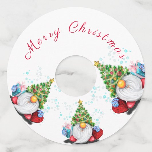 かわいい格言とクリスマスツリーハット&ギフト – おもしろい ワイングラスタグ (正面)