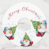 かわいい格言とクリスマスツリーハット&ギフト – おもしろい ワイングラスタグ (裏面)