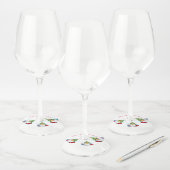 かわいい格言とクリスマスツリーハット&ギフト – おもしろい ワイングラスタグ (セット)