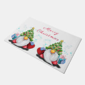 かわいい格言とクリスマスツリーハット&ギフト  ドアマット (アングル)