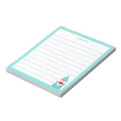 かわいい格言とターコイズ枠の並び ノートパッド (回転)