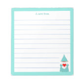 かわいい格言とターコイズ枠の並び ノートパッド (正面)