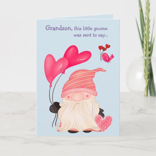 かわいい格言とバルーン孫バレンタインホリデー シーズンカード (正面)