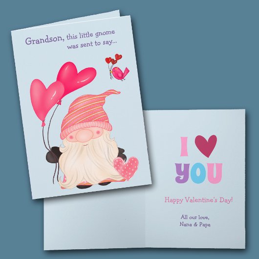 かわいい格言とバルーン孫バレンタインホリデー シーズンカード