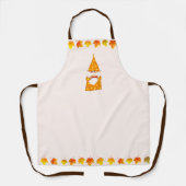 かわいい格言と紅葉オンライトベージュ エプロン (正面)