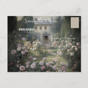 かわいい格言と結婚 案内ポストカード