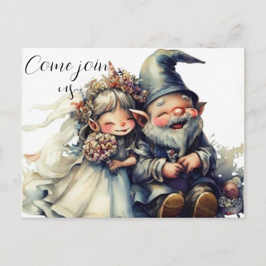 かわいい格言と結婚 案内ポストカード (正面)