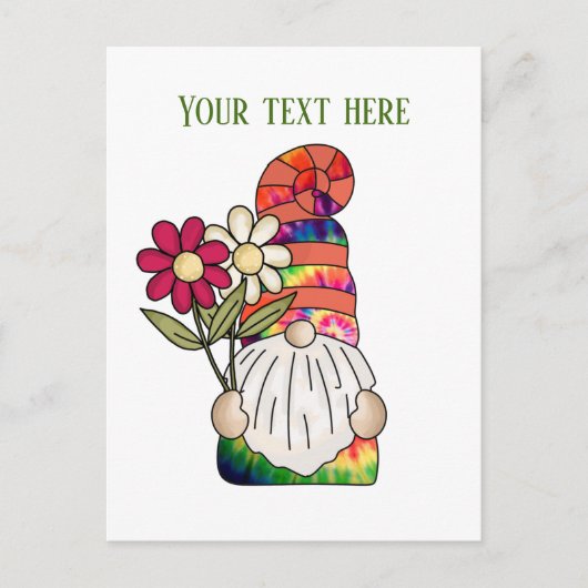 かわいい格言と花にメッセージを追加 ポストカード (正面)