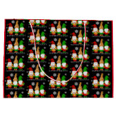 かわいい格言と雪の結晶クリスマスホリデー ラージペーパーバッグ (裏面)