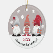 かわいい格言のための休日レッドピンクグレーホワイト セラミックオーナメント (左)