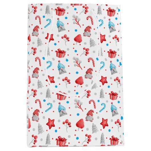 かわいい格言のパターン，星，キャンディーキャン，木 ミディアムペーパーバッグ (正面)