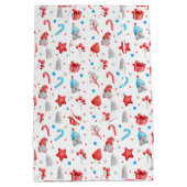 かわいい格言のパターン，星，キャンディーキャン，木 ミディアムペーパーバッグ (裏面)