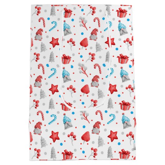 かわいい格言のパターン，星，キャンディーキャン，木 ミディアムペーパーバッグ (裏面)