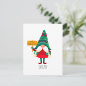 かわいい格言のホールディングプラカード（あいさつ付き） ポストカード (スタンド正面)