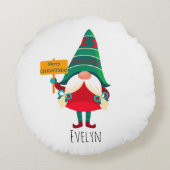 かわいい格言のホールディングプラカード(あいさつ付き) ラウンドクッション (裏面)