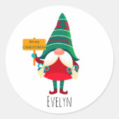 かわいい格言のホールディングプラカード（あいさつ付き） ラウンドシール (正面)