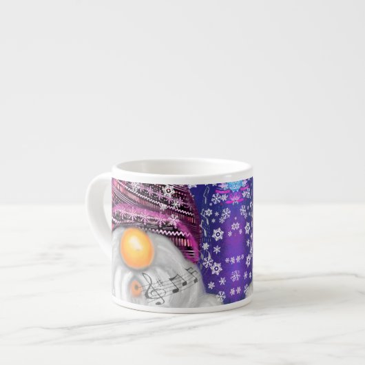 かわいい格言の帽子がクリスマスの歌を歌う エスプレッソカップ (正面左)