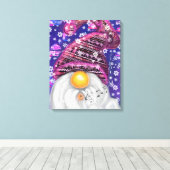 かわいい格言の帽子がクリスマスの歌を歌う キャンバスプリント (インサイチュ (ウッドフロア))