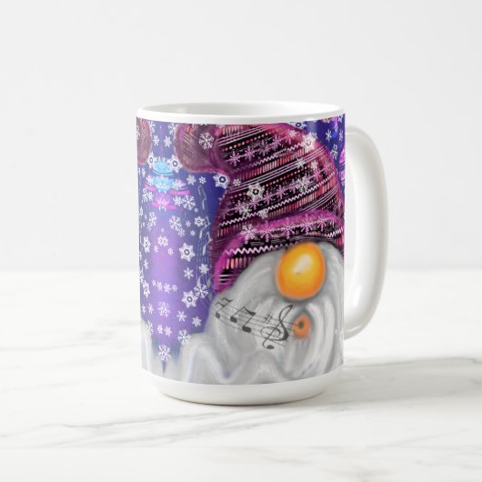 かわいい格言の帽子がクリスマスの歌を歌う コーヒーマグカップ (正面右)