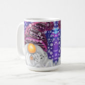 かわいい格言の帽子がクリスマスの歌を歌う コーヒーマグカップ (正面左)