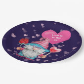 かわいい格言の愛が空中にある ペーパープレート (アングル)