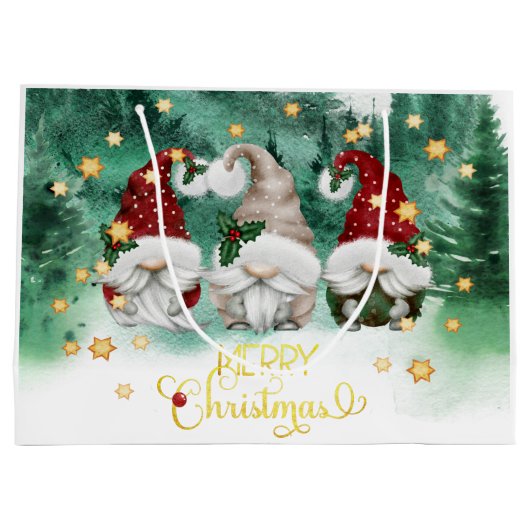 かわいい格言の森スターズメリークリスマス ラージペーパーバッグ (裏面)