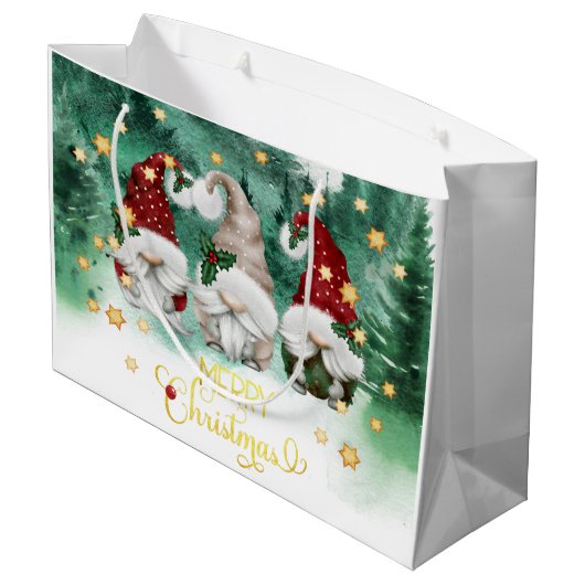 かわいい格言の森スターズメリークリスマス ラージペーパーバッグ (裏面アングル)