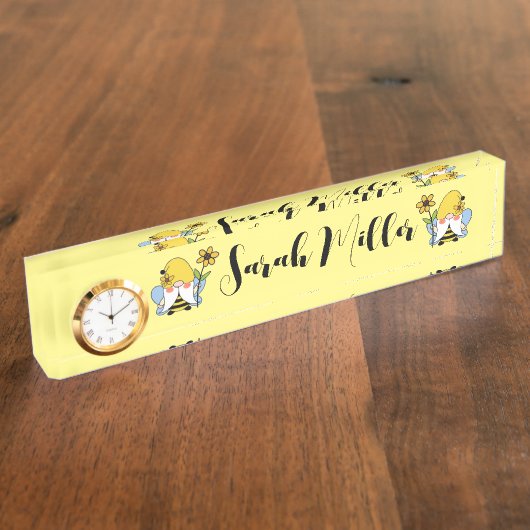 かわいい格言ひまわりの花 デスクネームプレート (側面)