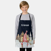 かわいい格言ウィンタースノーホリデー エプロン (着用した状態)