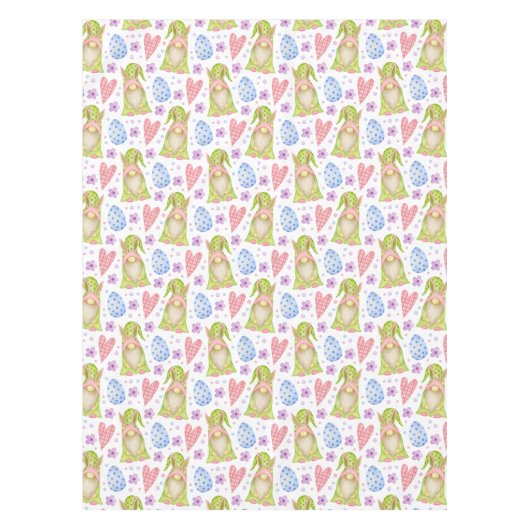 かわいい格言エッグ春の花イースターブランチ テーブルクロス (正面)