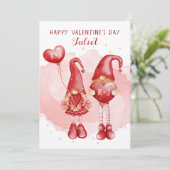 かわいい格言カスタムイニシャルハートバレンタインデー シーズンカード (スタンド正面)