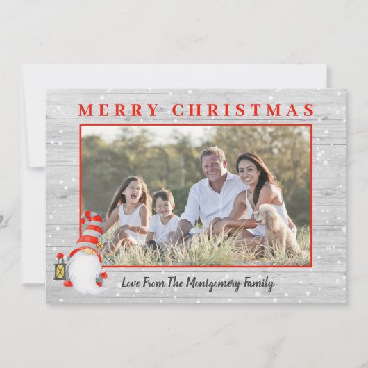 かわいい格言カスタムフォトクリス素朴マス シーズンカード (正面)