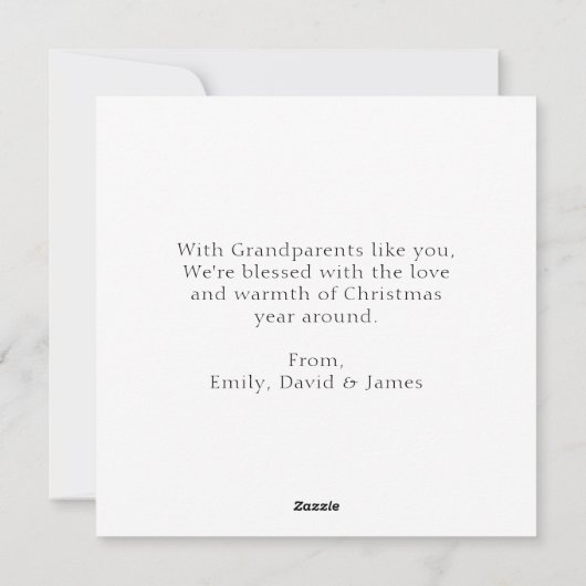 かわいい格言カップルおばあちゃん&グランプスクリスマス シーズンカード (裏面)