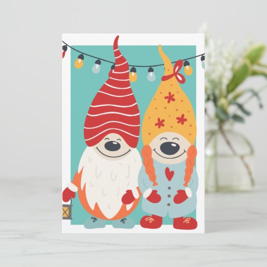 かわいい格言カップルパーソナライズされたクリスマス シーズンカード (スタンド正面)