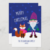 かわいい格言キツネスノーフレークパーソナライズされた シーズンカード (正面/裏面)