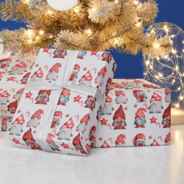 かわいい格言クリスマスの装飾赤と青 ラッピングペーパー