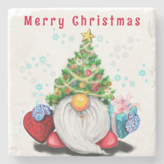 かわいい格言クリスマスストーンコースター ストーンコースター (正面)